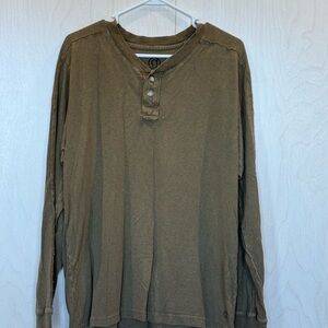 Long-Sleeve Henley Shirt - Brown